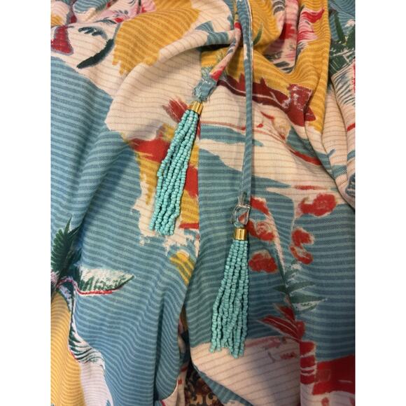 True Destinations Wide Leg Palazzo Pants Resort Wear Beach Tropical Sailboat S - Picture 6 of 9